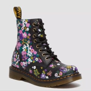 DR.MARTENS 1460 Women's Vintage Floral Leather Lace Up Boots